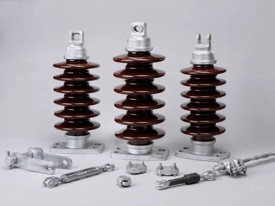 AI-generated illustration of insulators and electrical components