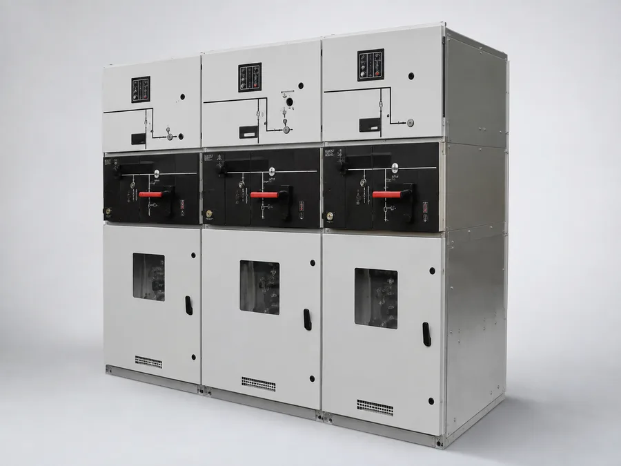 AI-generated illustration of substation switchgear