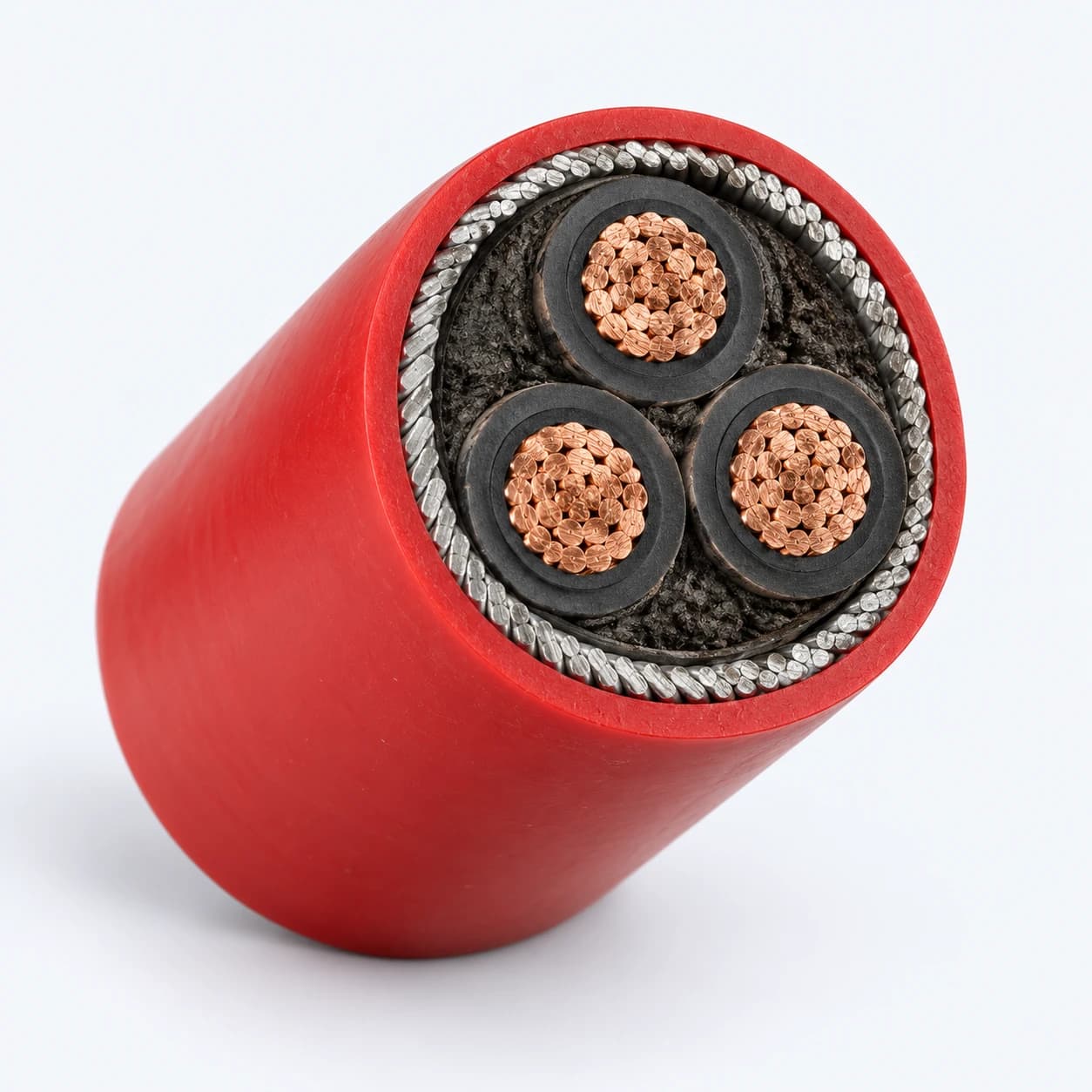 Medium-voltage power cable with insulation and screen