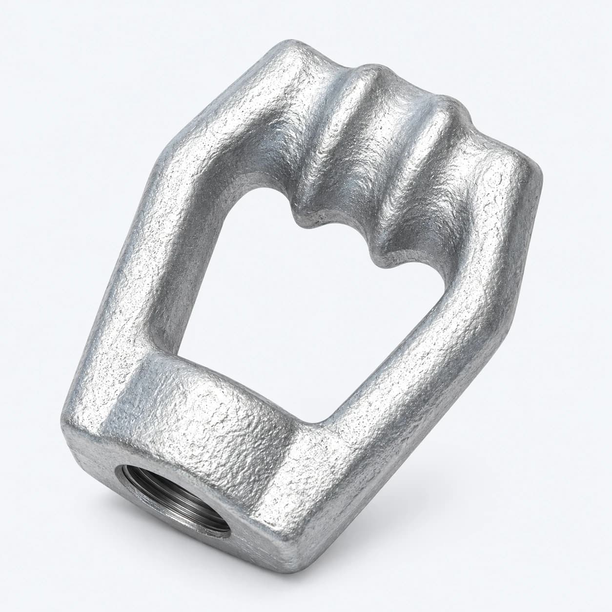 Galvanised forged steel thimble eye nut for guying