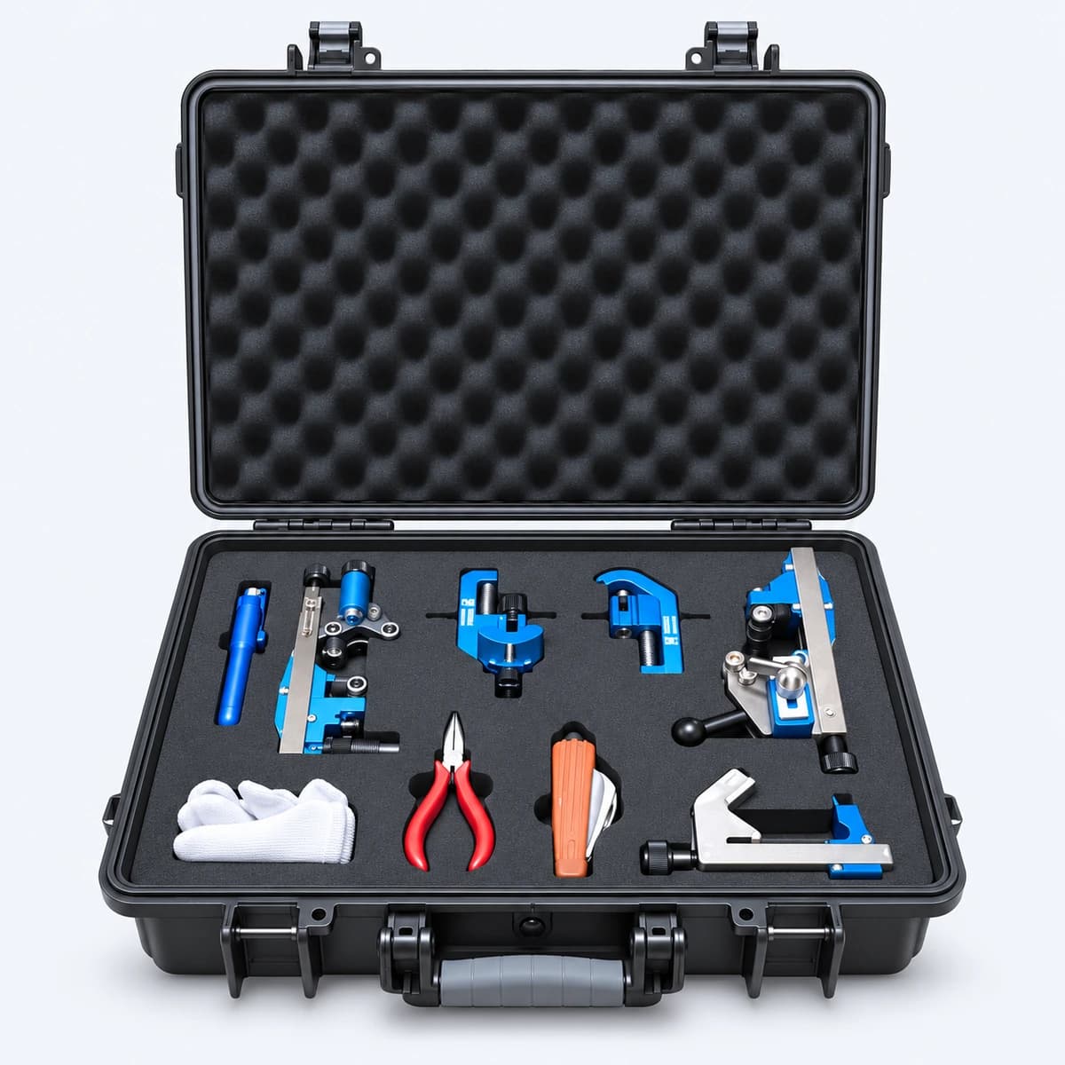 Cable preparation and stripping kit in its black case