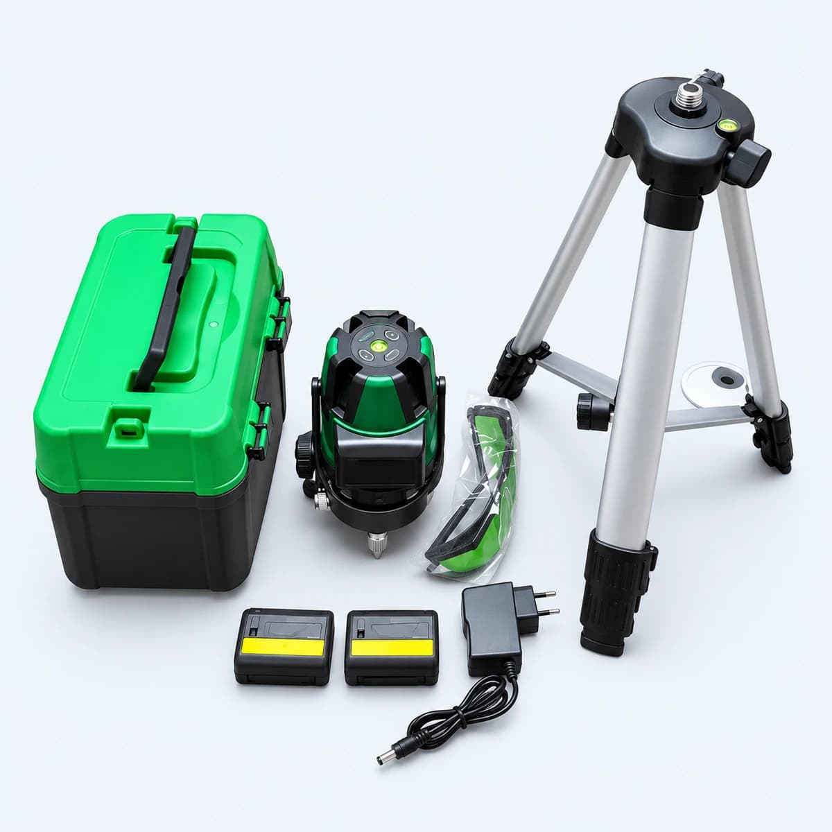 Kit niveau laser vert et noir avec trépied réglable et coffret de transport