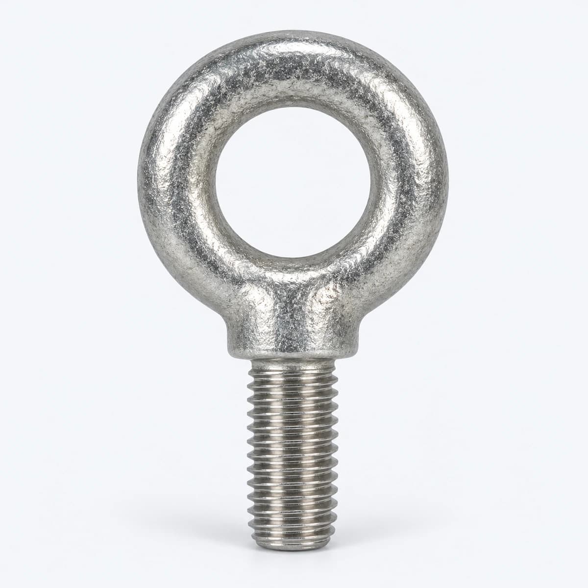 Threaded eye bolt with closed eye